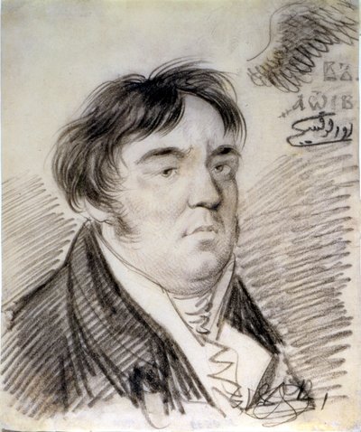 Portrait of Ivan Krylov, 1812 by Alexander Osipovich Orlowski